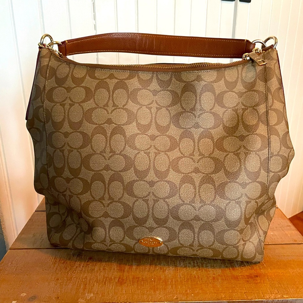Leather Coach Bucket Bag